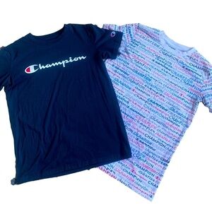 Champion Navy Blue & Multicolored Short Sleeve Tshirts